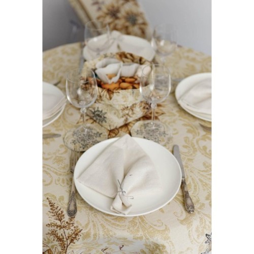 Скатертина Прованс гобеленова Золоте свято Dх136 см (036327)