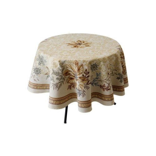 Скатертина Прованс гобеленова Золоте свято Dх136 см (036327)