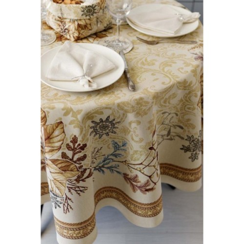 Скатертина Прованс гобеленова Золоте свято Dх136 см (036327)