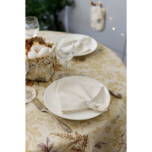 Скатертина Прованс гобеленова Золоте свято Dх136 см (036327)
