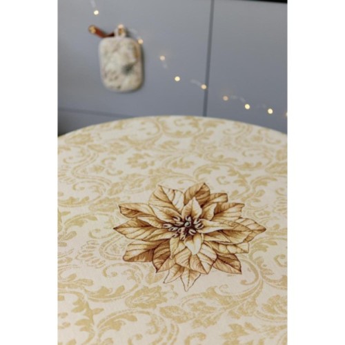 Скатертина Прованс гобеленова Золоте свято Dх136 см (036327)