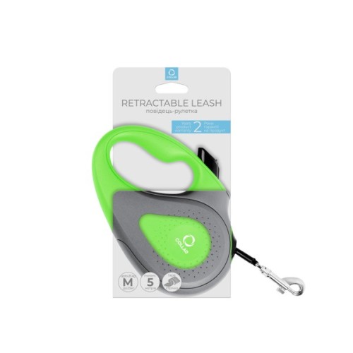 Повідець для собак Collar стрічка M до 25 кг 5 м салатовий (81255)
