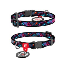 Нашийник для тварин WAUDOG Nylon з QR паспортом "Нескінченні світи" для котів та дрібних порід собак, XS (278-4058)