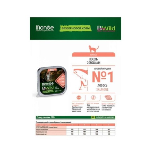 Паштет для котів Monge BWild Grain Free Wet Salmon Adult Cat 100 г (8009470012881)