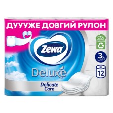 Туалетний папір Zewa Deluxe білий 3 шари 12 рулонів (7322540989779)