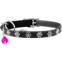 Нашийник для тварин WAUDOG GLAMOUR "Квіточка" з резинкою і стразами для кішок (чорний) (32551)