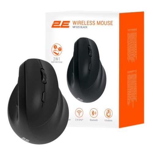 Мишка 2E MF325 Silent Wireless/Bluetooth Black (2E-MF325WBK)