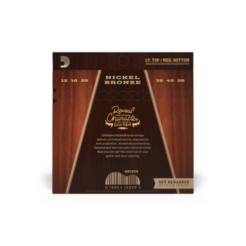 Струни для гітари D'Addario Nickel Bronze Light Top / Medium Bottom (12-56) (NB1256)