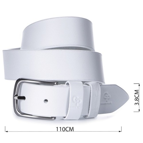 Ремінь Grande Pelle Шкіряний ремінь Білий (00917)