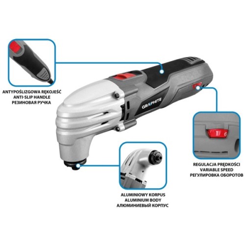 Реноватор Graphite 250W, 15000-21000об/хв, кейс (59G023)