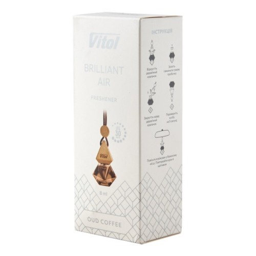 Ароматизатор для автомобіля VITOL Brilliant Air Oud Coffee 8мл (VBA03)