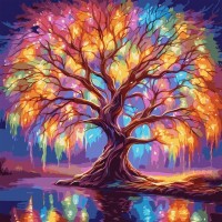Картина по номерам Santi Казкове дерево, 40*40см, LED (955071)