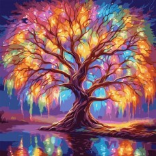 Картина по номерам Santi Казкове дерево, 40*40см, LED (955071)