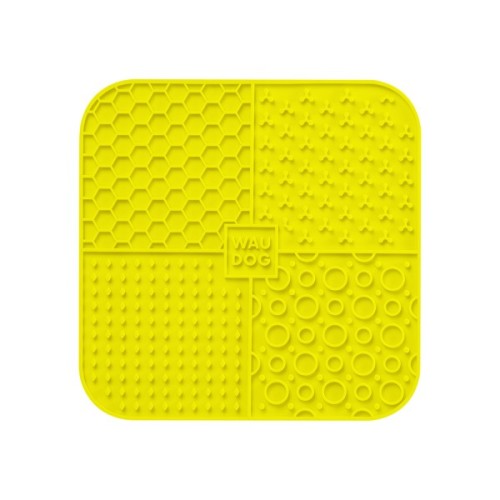 Універсальний посуд для тварин WAUDOG Silicone Килимок для злизування 19х19х1 см жовтий (23528)