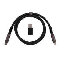 Дата кабель USB-C + USB A to USB-C 1.0m Double-Sleeved Geek black Keychron (CAB21_KEYCHRON)