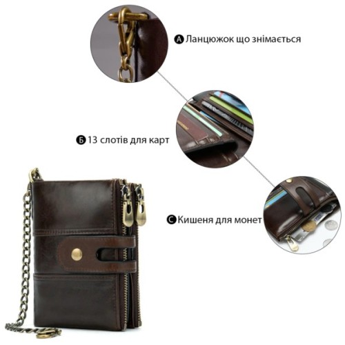 Гаманець Vintage Універсальний Темно-коричневий (14682)