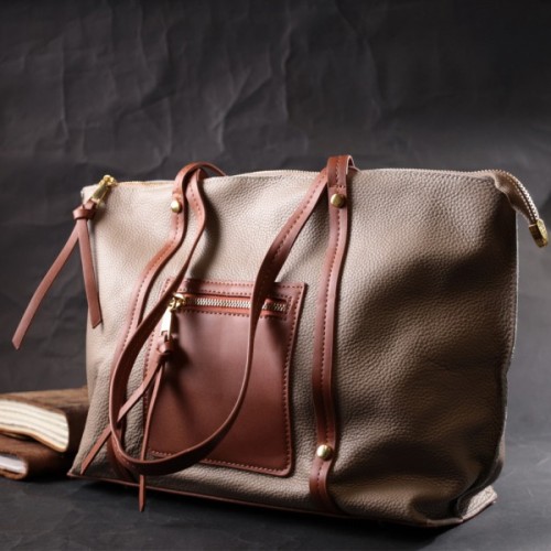 Сумка Vintage Жіноча з натуральної шкіри Бежева (22304)