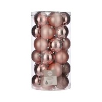 Ялинкова іграшка House Of Seasons Пластик 30 шт D6 см Кульки світло-рожеві (8718861796964)