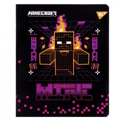Зошит Yes Minecraft. Black 12 аркушів клітинка (767495)