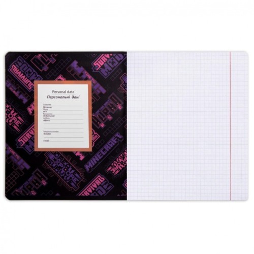 Зошит Yes Minecraft. Black 12 аркушів клітинка (767495)