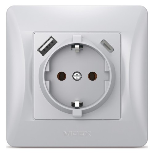 Розетка Videx VF-BNSK1GUC-SS