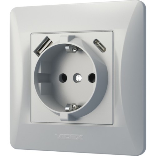 Розетка Videx VF-BNSK1GUC-SS