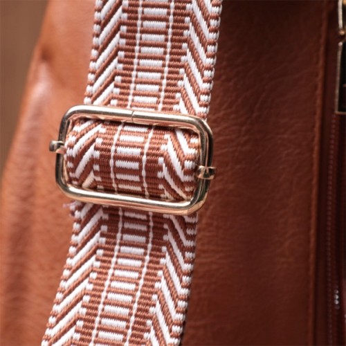 Сумка Vintage Жіноча через плече з отвором для навушників з екошкіри Руда (22789)