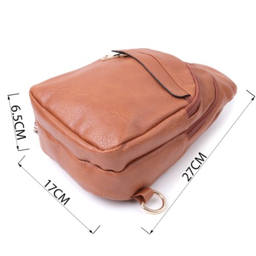 Сумка Vintage Жіноча через плече з отвором для навушників з екошкіри Руда (22789)