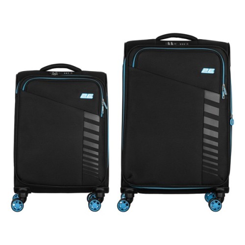 Набір валіз 2E Trek (M+S), чорні (2E-SPE-TREK-SET4-BK)