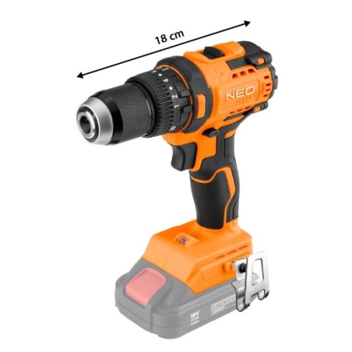 Шуруповерт Neo Tools Energy+ 18V, безщітковий, 95Нм, 0-320/0-1700об/хв 1.2кг (без АКБ та ЗП) (04-619)