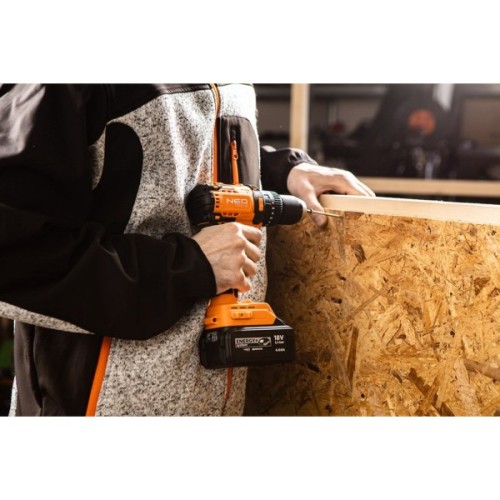 Шуруповерт Neo Tools Energy+ 18V, безщітковий, 95Нм, 0-320/0-1700об/хв 1.2кг (без АКБ та ЗП) (04-619)