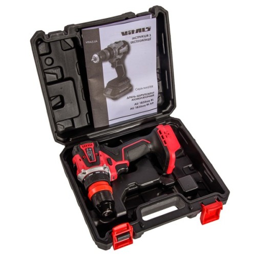 Шуруповерт Vitals Master, AU 1835aq BL, 18V, 35Нм, 500·1500об/хв, кейс, 0.81кг, (без АКБ та ЗП) (235976)