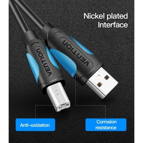 Кабель для принтера USB 2.0 AM/BM 2.0m black Vention (VAS-A16-B200)