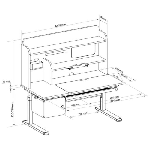 Парта Cubby сіра (Toru Grey (1+1+1))