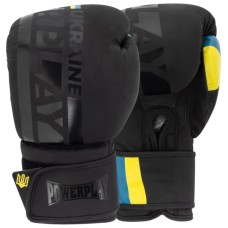 Боксерські рукавички PowerPlay 3021 Ukraine Чорні 14 унцій (PP_3021_14oz_Black)