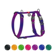 Шлея для собак WAUDOG Nylon Mono анатомічна H-подібна з QR паспортом, пластиковий фастекс, XL фіолетова (54599)