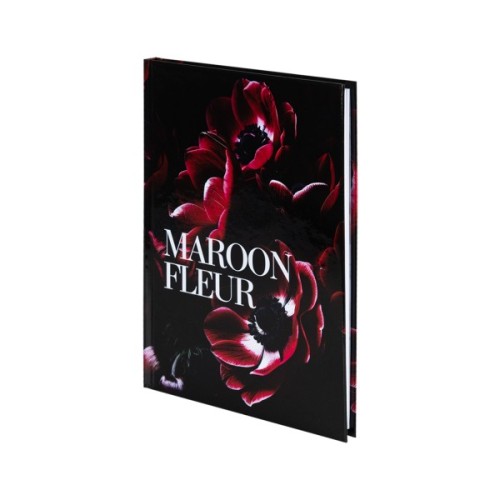 Книга записна Axent Maroon fleur А5, 96 аркушів, клітинка, тверда обкладинка (8459-1-A)