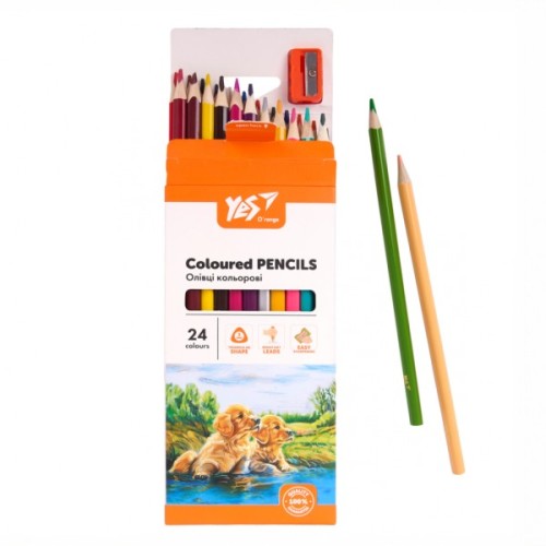 Олівці кольорові Yes Orange Line 24 кольорів з точилкою (290754)