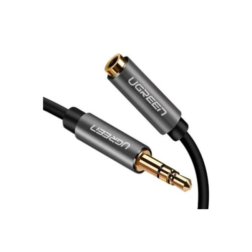 Кабель мультимедійний 3.5mm M to 3.5mm F 1.0m AV118 gray Ugreen (10592)