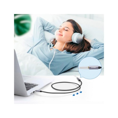 Кабель мультимедійний 3.5mm M to 3.5mm F 1.0m AV118 gray Ugreen (10592)