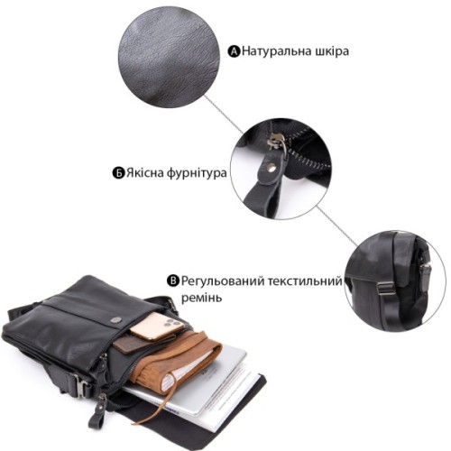 Сумка Vintage Чорна (20442)