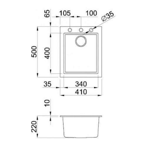 Мийка кухонна Elleci Q 100 on top titanium 73