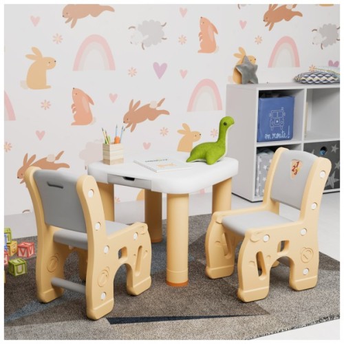 Дитячий стіл Mealux комплект с двумя стульчиками Pluto (KD-F061 Yellow)