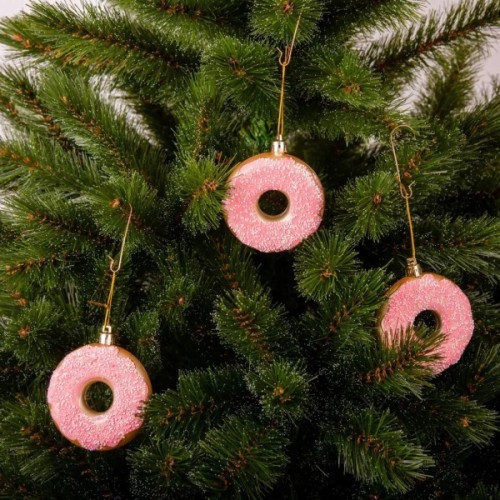 Ялинкова іграшка Chomik пластикові Пончики 3 шт, 8см, рожеві (5901292677169_3)