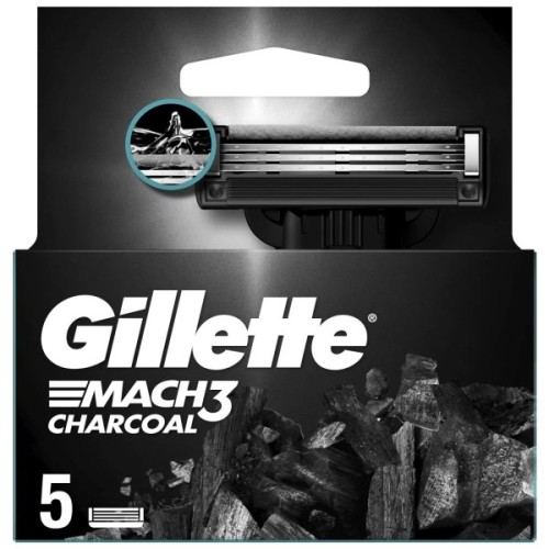 Змінні касети Gillette Mach3 Charcoal Деревне вугілля 5 шт. (8700216062770)