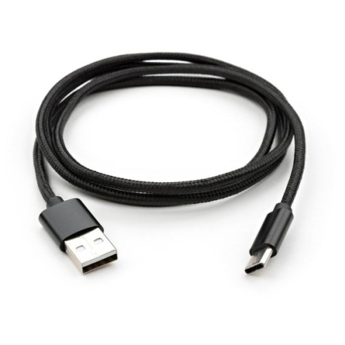 Дата кабель USB 2.0 AM to USB-C 1.0m nylon black Vinga (VCPDCTCNB1BK)
