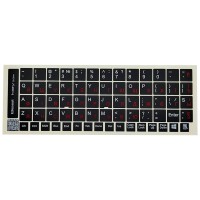 Наклейка на клавіатуру BestKey непрозора чорна, 68, червоний (BK13RED/025)