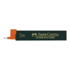Грифель для механічного олівця Faber-Castell Super-Polymer В (діаметр 1,0 мм), 12 штук у пеналі (6055)