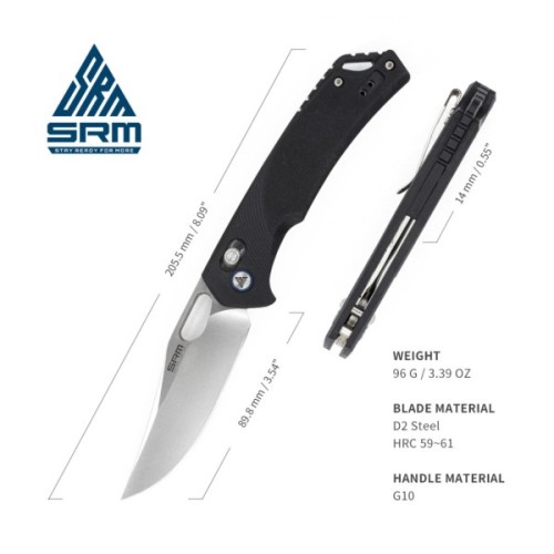 Ніж SRM Retriever 9201, Black G10, Satin (9201_)