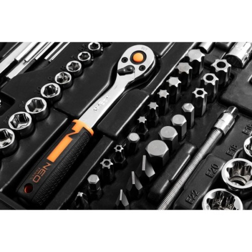 Набір інструментів Neo Tools 233шт, 1/2", 1/4", 3/8", CrV, кейс (10-078)